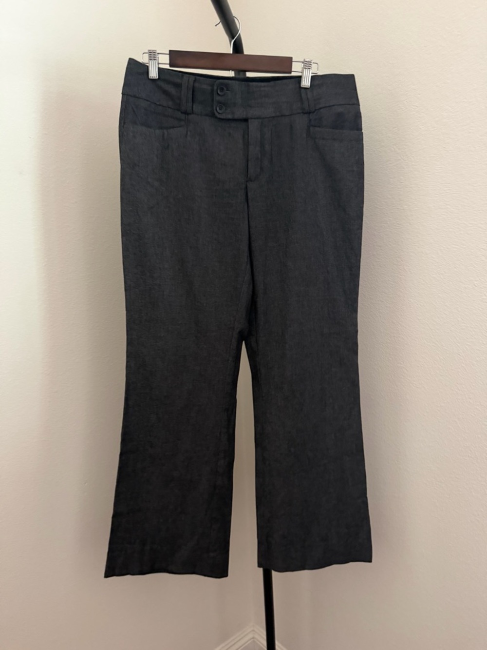 Banana Republic Women's Dark Gray Tailored Flare Trousers - Picture 2 of 4